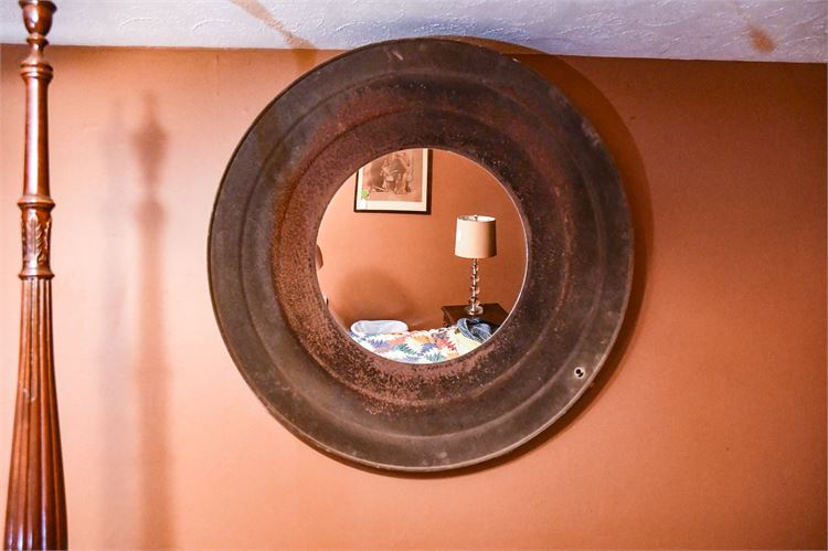 Circular Metal Framed Wall Mirror