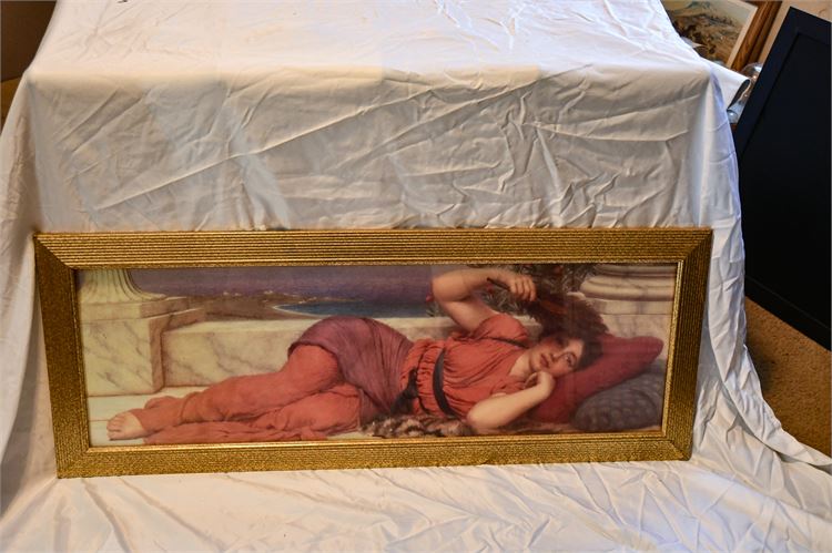 Gilt Framed Print Recumbent woman