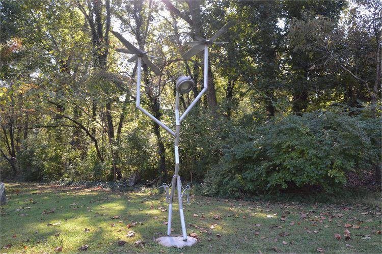 Light Gray Metal Sculpture