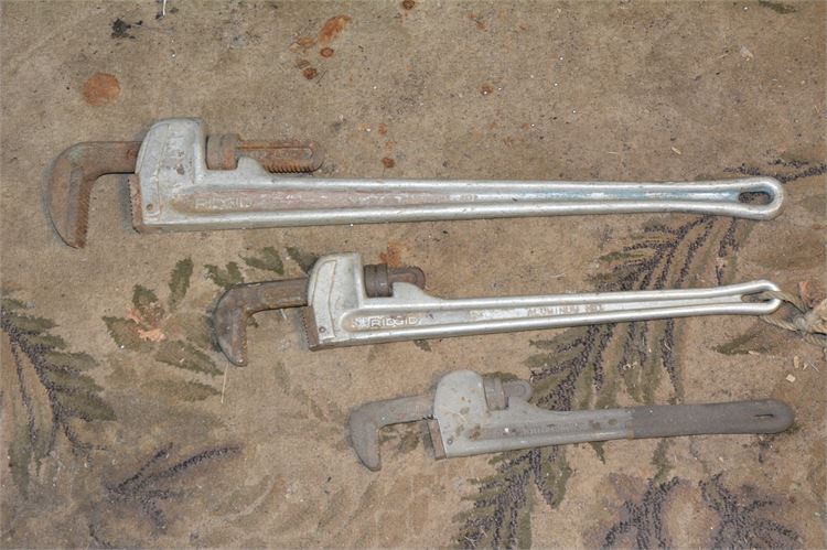 Three (3 ) Pipe Wrenches