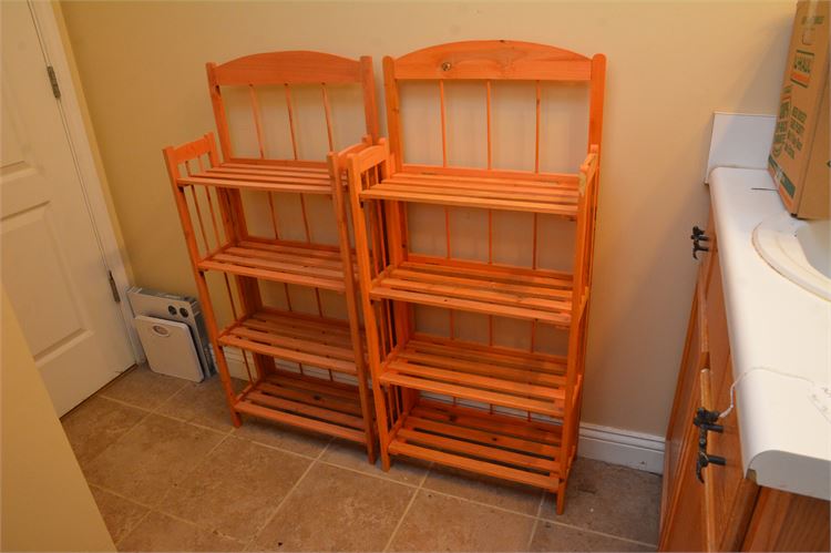 Two (2) Wooden Four Tier Shelfs