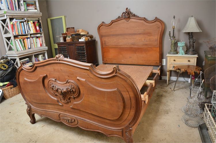 Louis XV Style French Walnut Double Bed