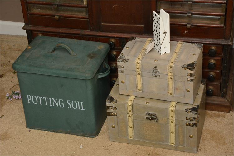 Four (4) Potting Soil Containers