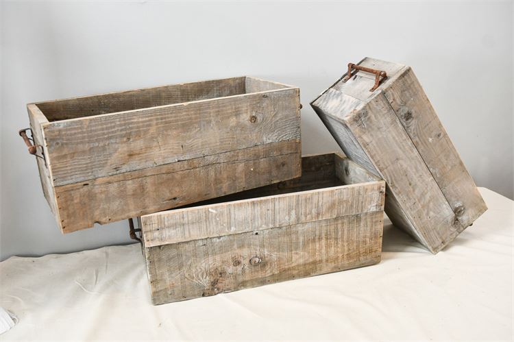 Three (3) Vintage Wooden Boxes