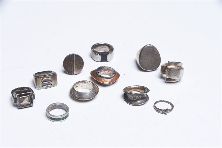 Group of Sterling Silver Rings