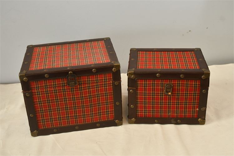 Two Decorative Plaid Boxes