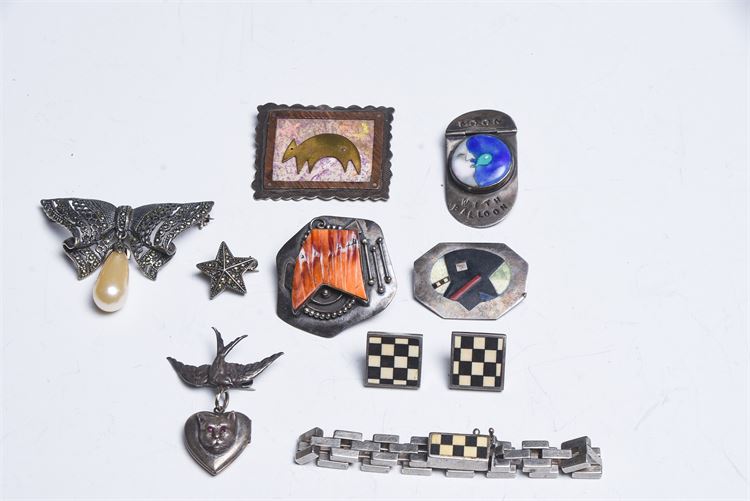 Group Sterling Silver Jewelry Various Forms and Makers