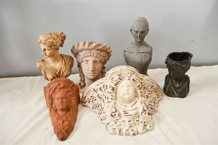 Six (6) Decorative Sculpted Heads