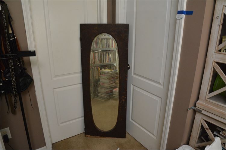 Dark-Framed Oval Mirror