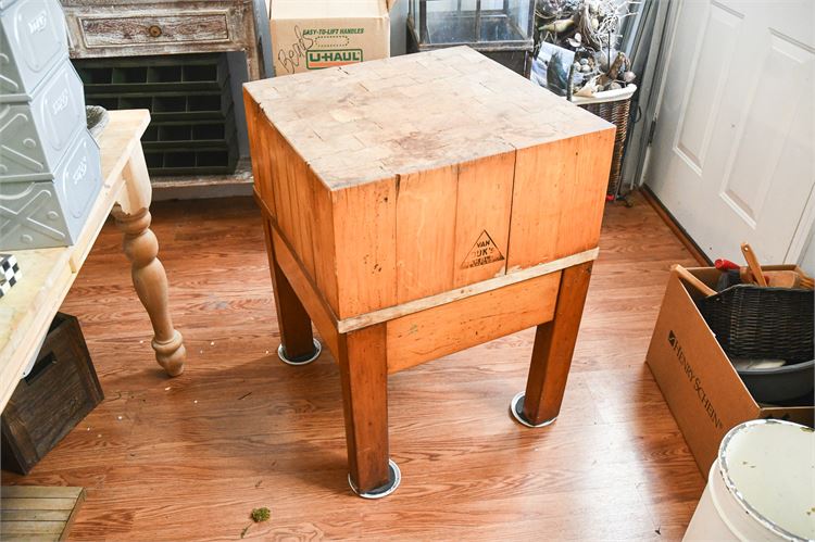 Vintage European Butchers Block