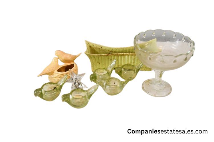 Glass Bowl, Planter and Candle Holders