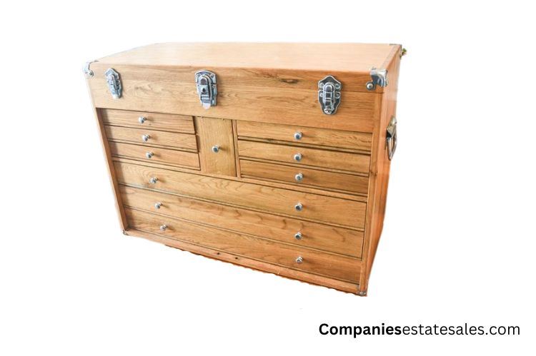 Falconer 10 Drawer Machinist's Oak Tool Chest and Tools