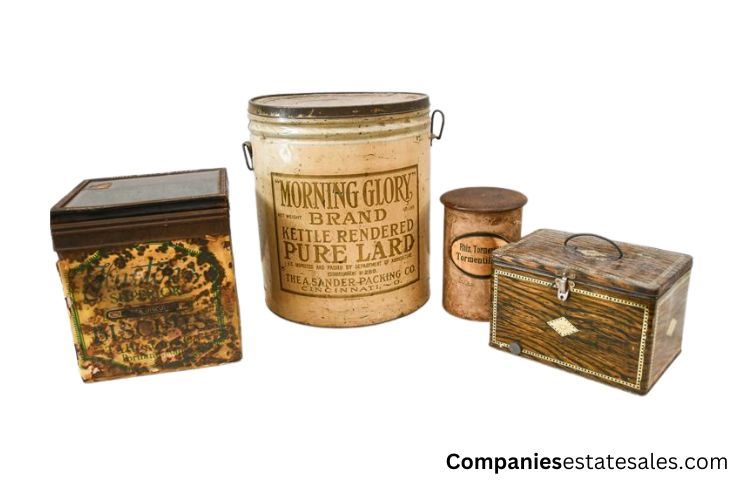 Four (4) Vintage Metal Containers