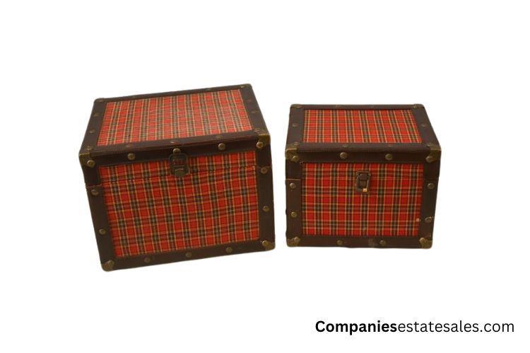 Two Decorative Plaid Boxes