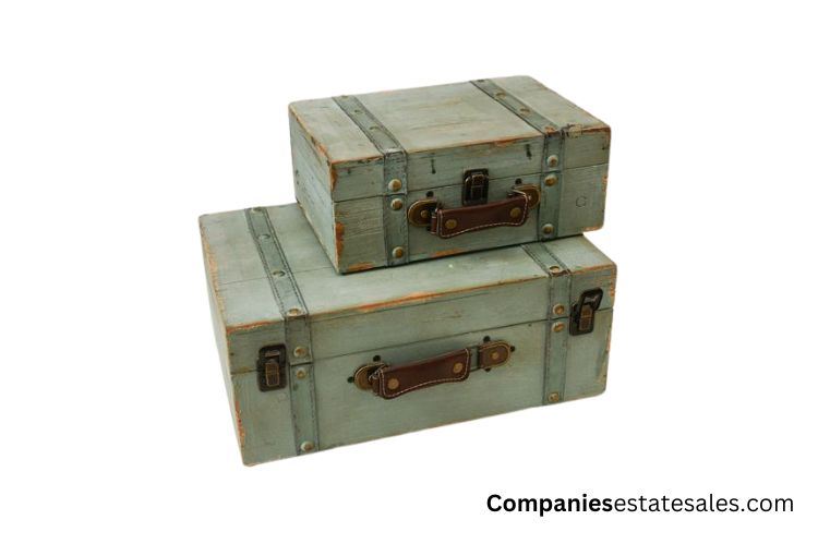 Two (2) Distressed Green Essential Oil Box