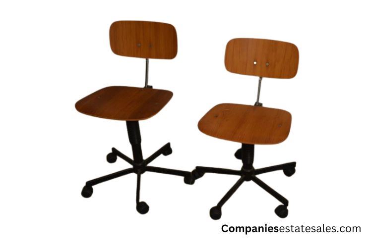 Two (2) Wooden Office Chairs