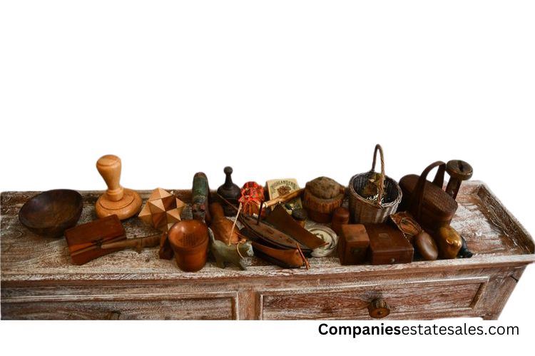 Group Lot Wooden Table Top Objects