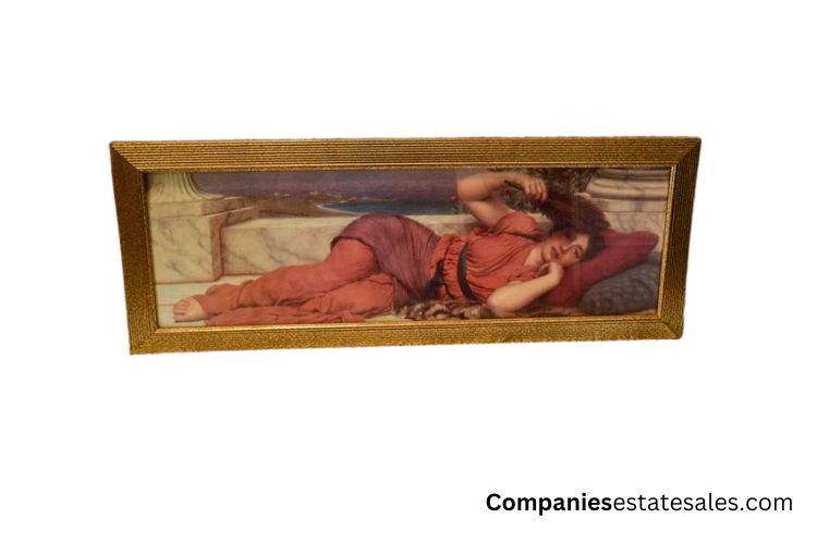 Gilt Framed Print Recumbent woman