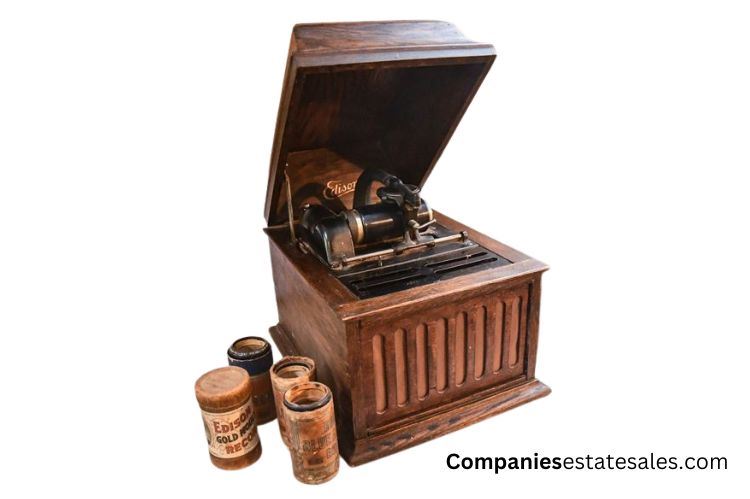 Edison Table Top Phonograph with Cylinders