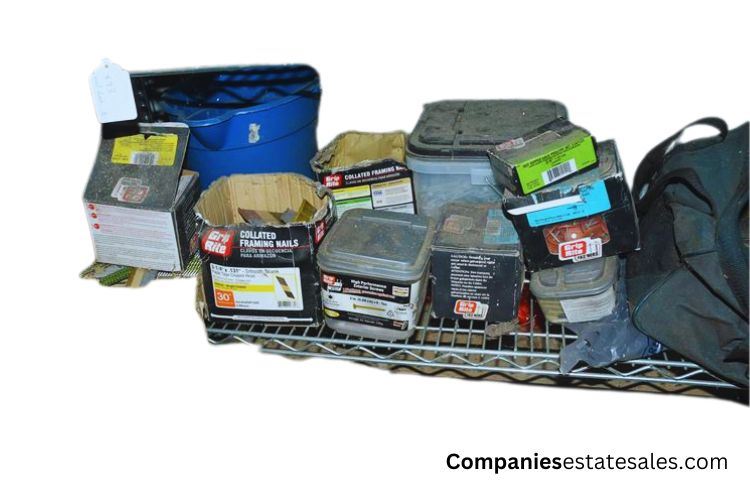 Boxes and Containers of Nails, Screws and Other Construction Supplies