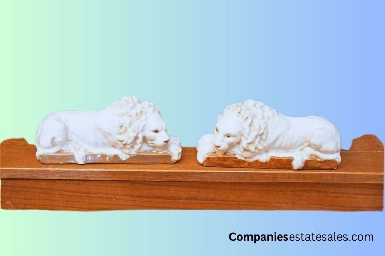 Two (2) Canova Lions Statues