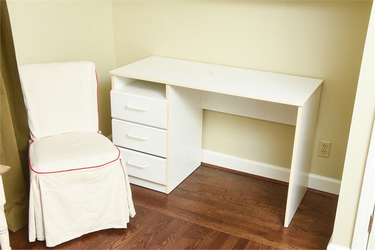 White Desk and White Chair