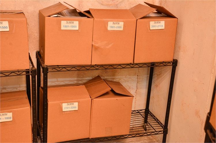 Four Boxes 78 RPM Records Collection List in Photos Boxes 10/11/12/13