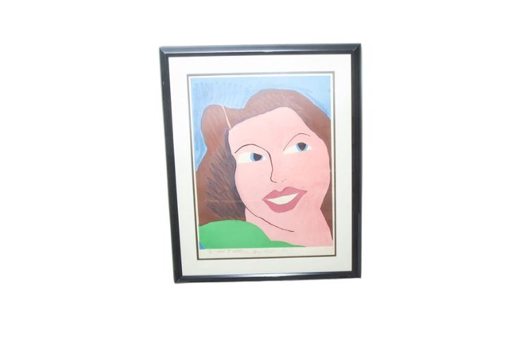 Framed Print of Woman's Face - Wash and Wear