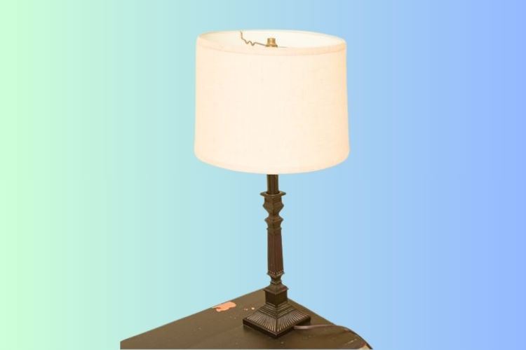 Tall Turned Dark Wood Table Lamp