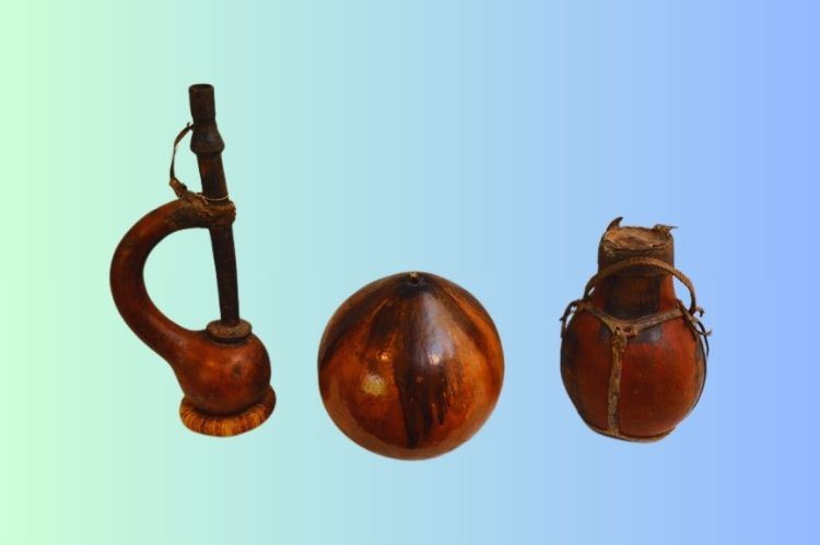 Three (3) Handcrafted Gourd Vessels