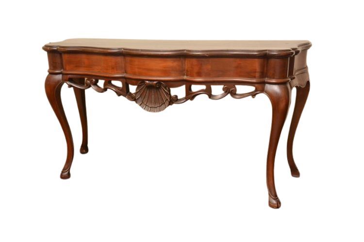 Century Cardella Collection Cherry Italian Serpentine Console Sofa Table