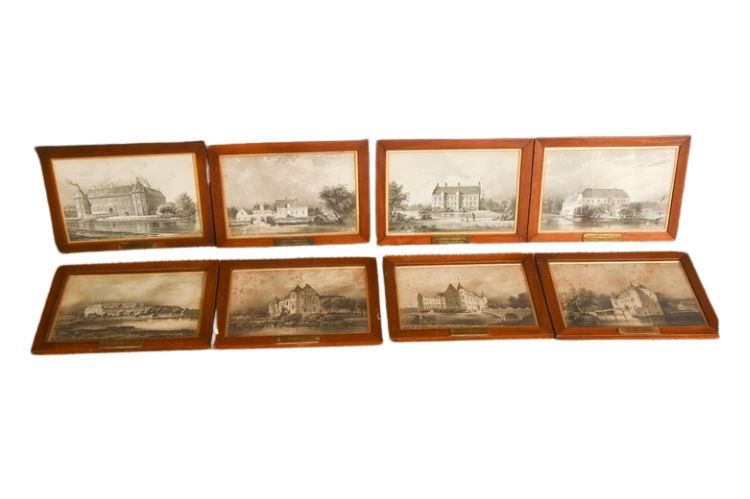 Eight (8) Framed Antique Etchings