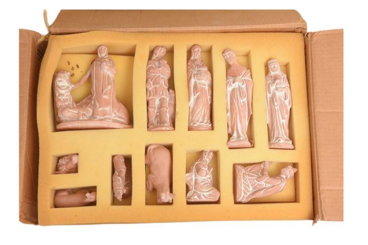 Nativity Scene with Terracotta Figurines