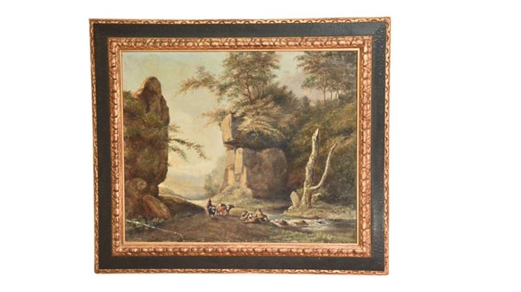 Framed Antique Landscape Painting