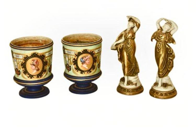 Four (4) Decorative Cup and Figurines