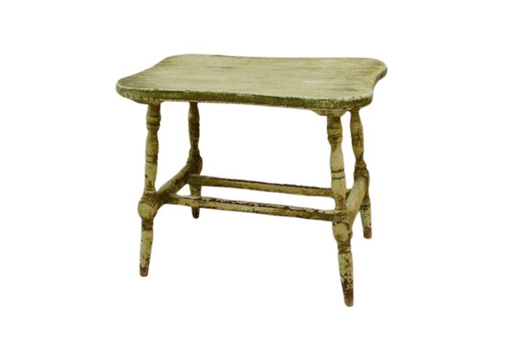 Green Lacquered Wood Side Table