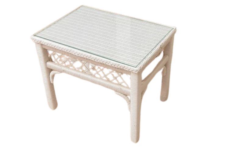 White Wicker Stand