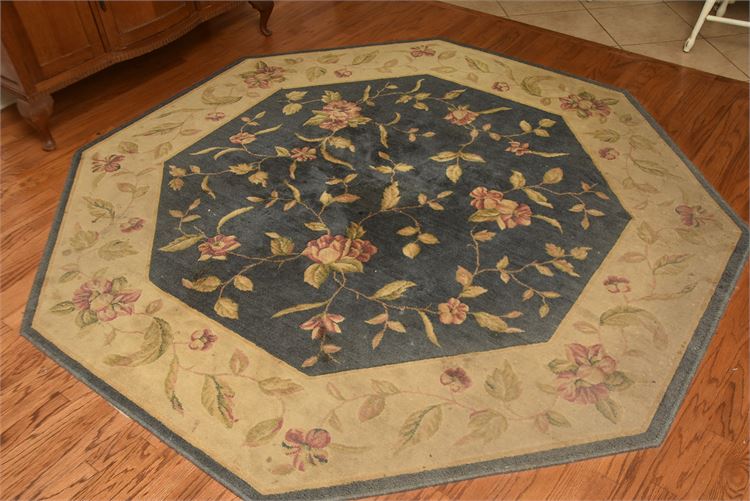 Octagonal Floral Decorated Carpet