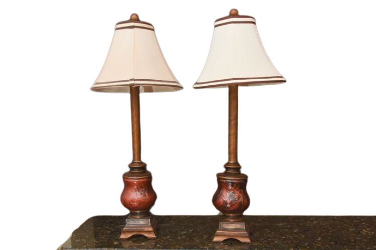 JB Hirsch Signed Contemporary Table Lamp Pair