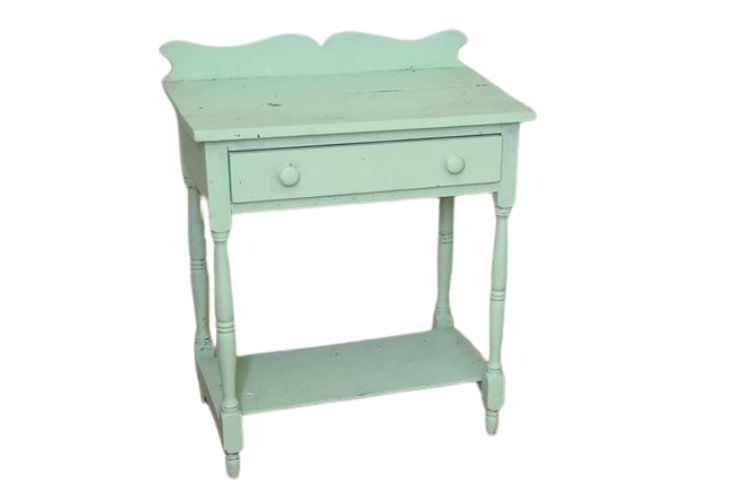 Blue Painted One Drawer Stand