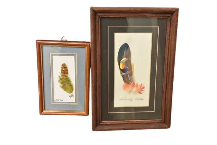 Two (2) Framed Pictures of Feather