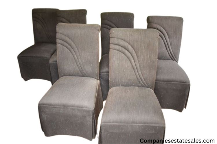 Six (6) Dark Gray Upholstered Dining Chairs