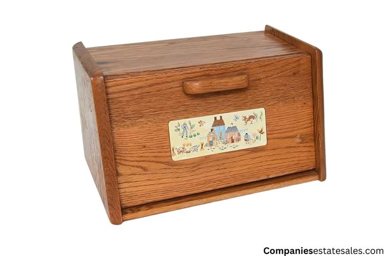 Vintage Heartland Village Oak Recipe Box Cottage Core Country Kitchen