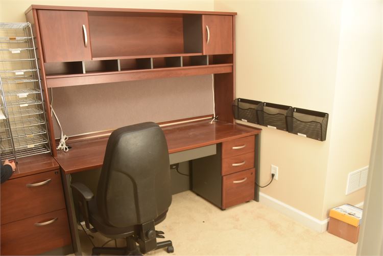 Bush Business Furniture Series C Office Desk with Hutch and Mobile File Cabinet