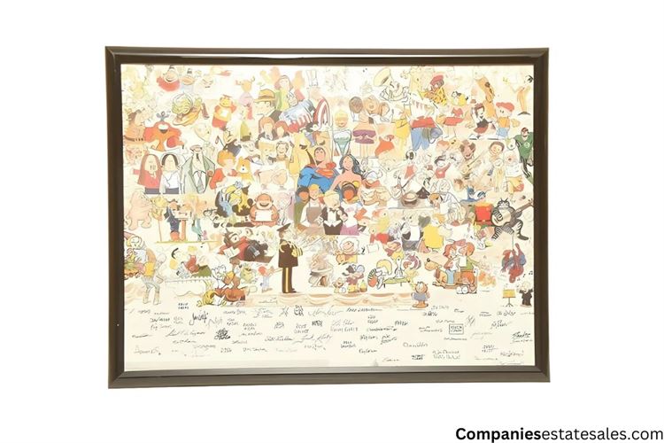 Vintage Comic Book and Comic Strip Characters Collage Poster