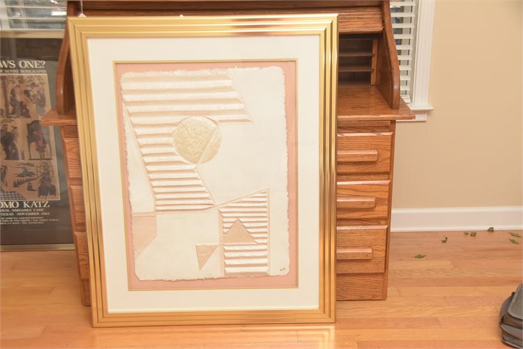 Abstract Framed Art Signed By Roger