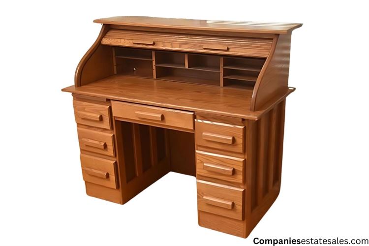 Oak Crest Manufacturing Oak Roll-Top Desk