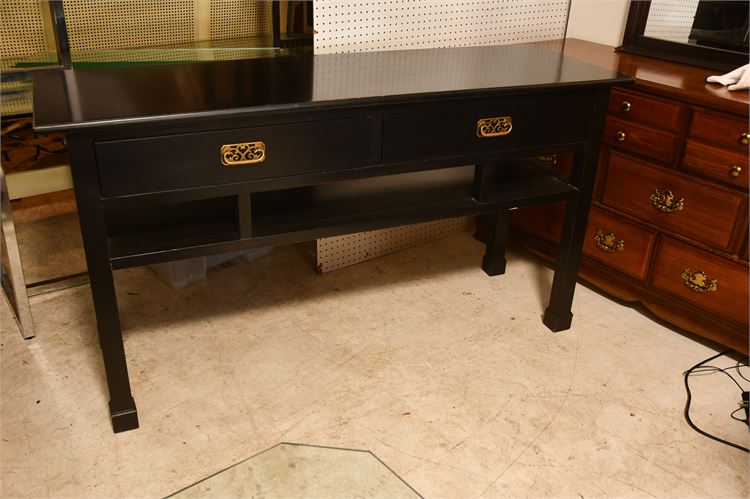 Chin Hua  Style Bernhardt Ebonized Console Table $225