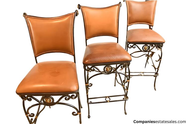 Three (3) Labarge Bar Stools $500 Wrought Iron and Bronze