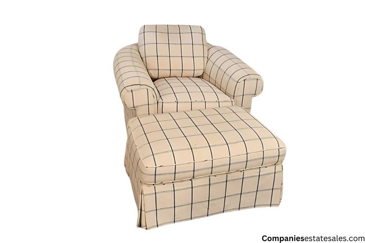 Michael Thomas Plaid Chair/Ottoman $95